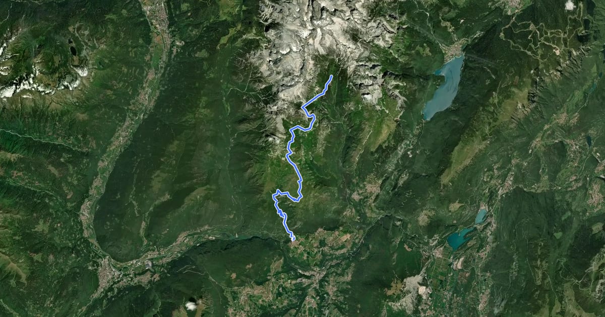 Маршрут Itinerario Garda Brenta - Tappa 4 на спутниковом снимке