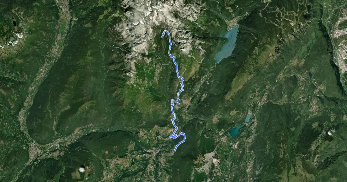 Маршрут Itinerario Garda Brenta - Tappa 5 на спутниковом снимке