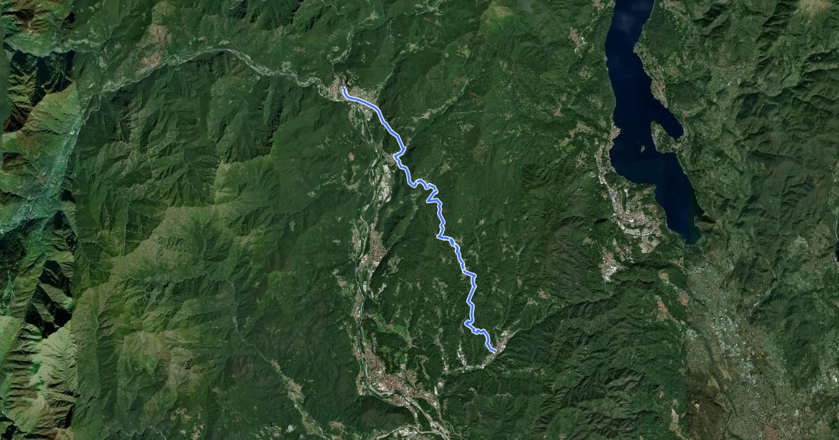 Маршрут Itinerario Gaudenziano на спутниковом снимке