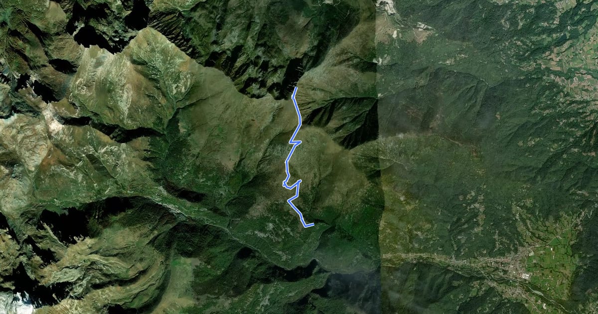 Маршрут Itinerario Meire Durandini - Punta Ostanetta на спутниковом снимке