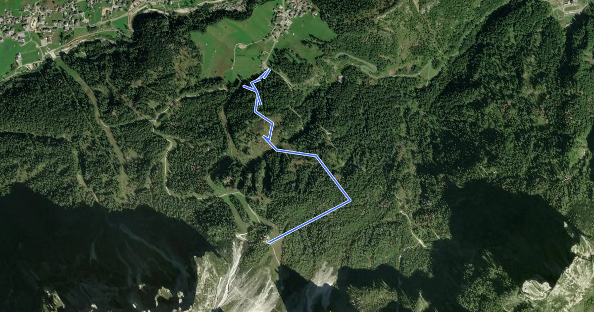 Маршрут Itinerario naturalistico Longrone на спутниковом снимке