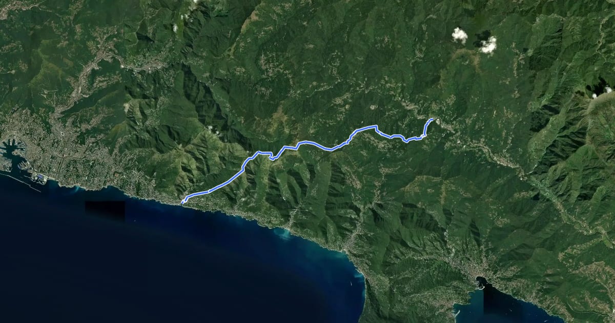 Маршрут Itinerario Storico Colombiano (ISC) на спутниковом снимке