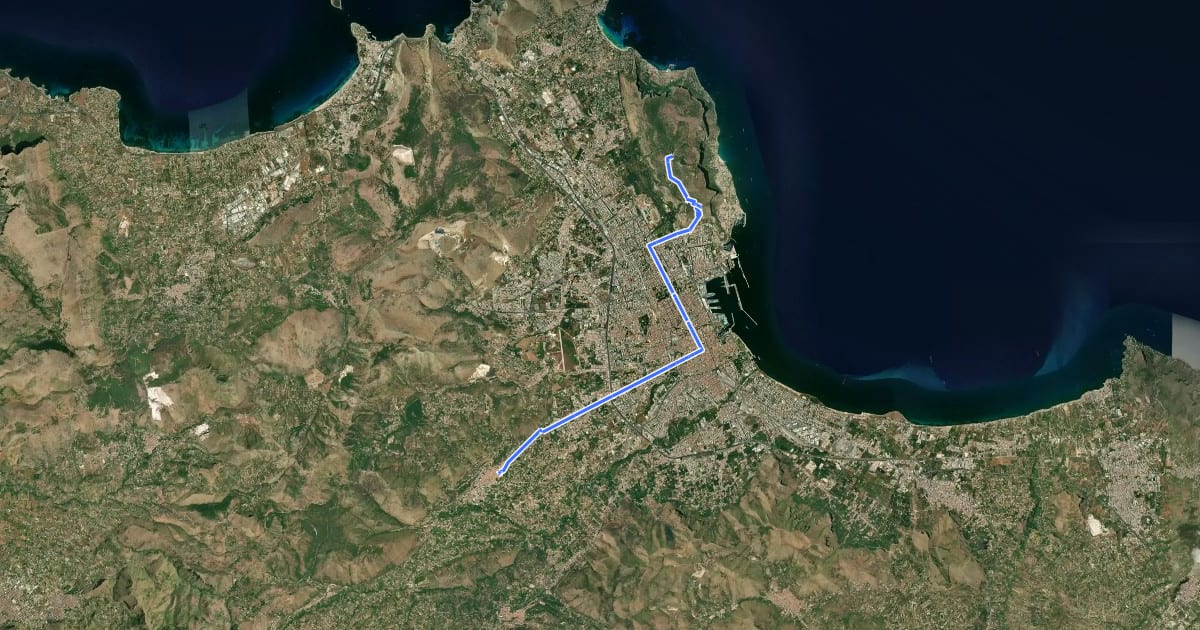 Маршрут Itinerarium Rosaliae - Tappa 11 на спутниковом снимке