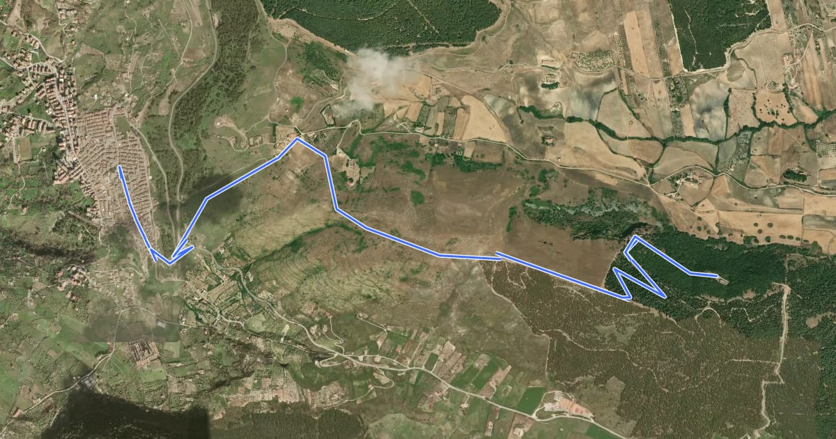 Маршрут Itinerarium Rosaliae - Tappa 1B на спутниковом снимке