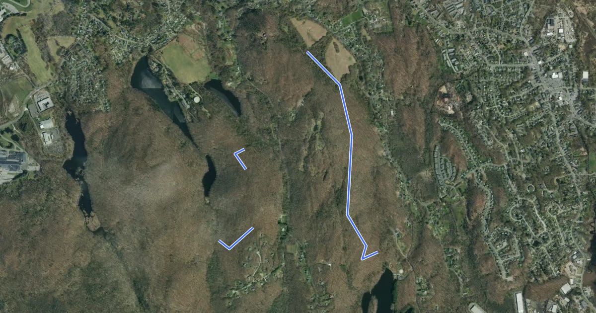 Маршрут Ives Trail Greenway Alternative на спутниковом снимке