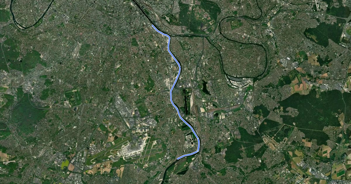 Маршрут Ivry-sur-Seine Ablon-sur-Seine на спутниковом снимке