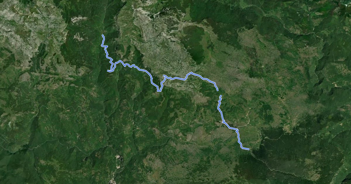 Маршрут Iz Ljute, oko Treskavice, do Kalinovika на спутниковом снимке