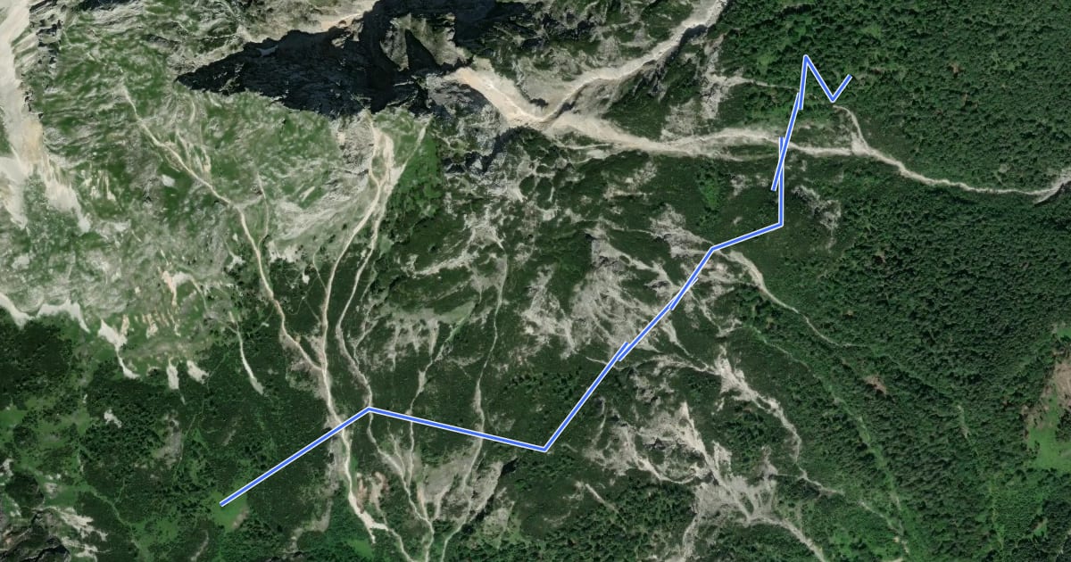 Маршрут Jägersteig Bergkrauteben → Karalm на спутниковом снимке
