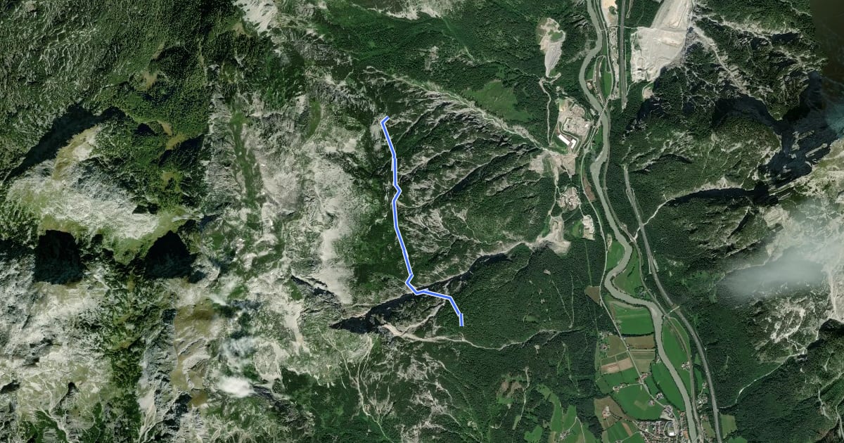 Маршрут Jägersteig Brunnalm → Bergkrauteben на спутниковом снимке