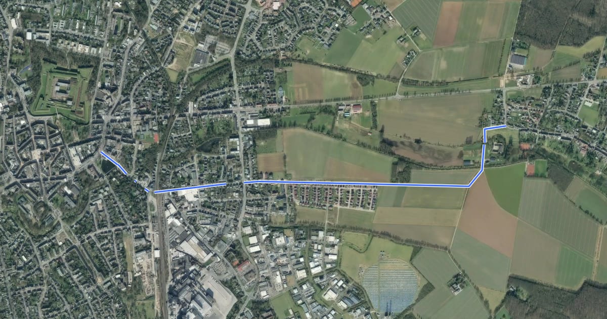 Маршрут Jülich (13) - Jülich (95) на спутниковом снимке
