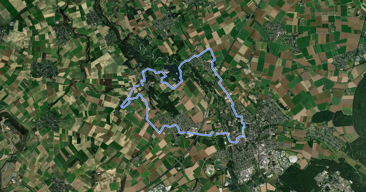 Маршрут Jülich Rundweg J2 на спутниковом снимке
