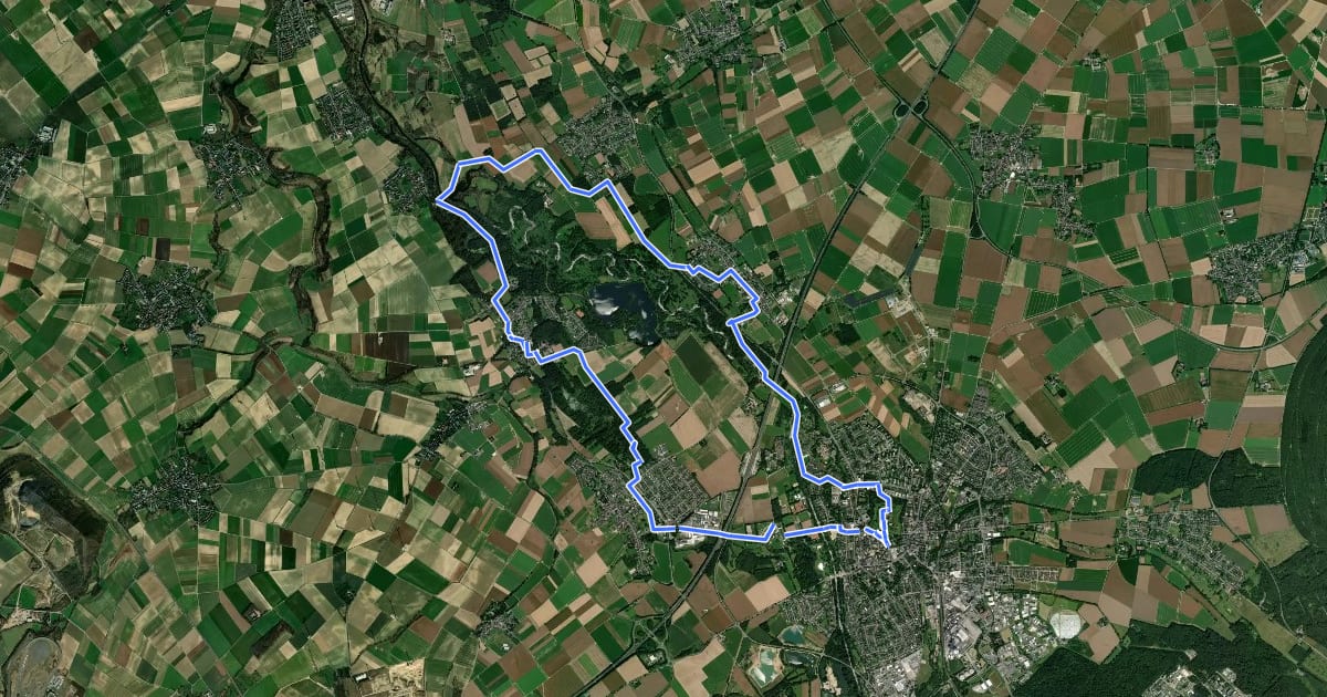 Маршрут Jülich Rundweg J3 на спутниковом снимке