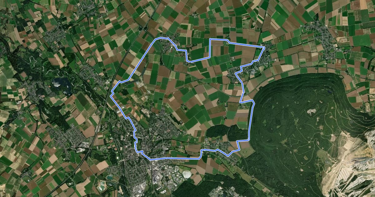 Маршрут Jülich Rundweg J4 на спутниковом снимке