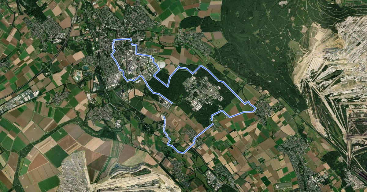 Маршрут Jülich Rundweg J5 на спутниковом снимке