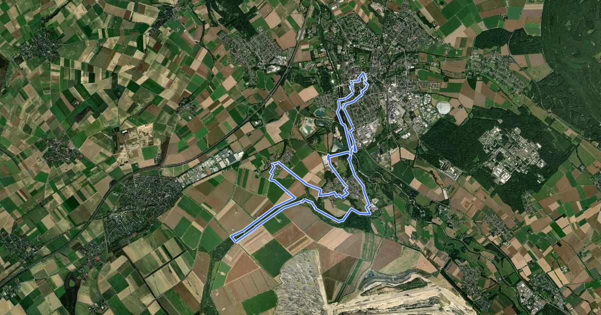 Маршрут Jülich Rundweg J6 на спутниковом снимке