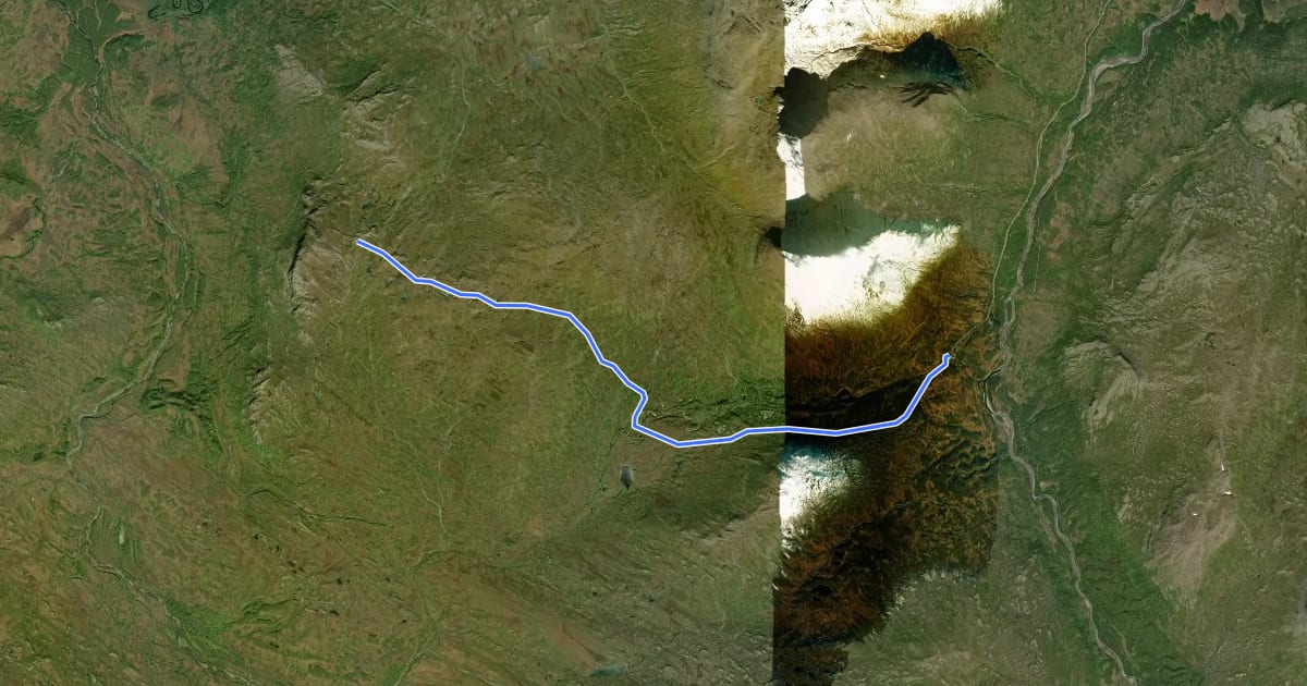 Маршрут Jämtland Triangle - Section 3 на спутниковом снимке