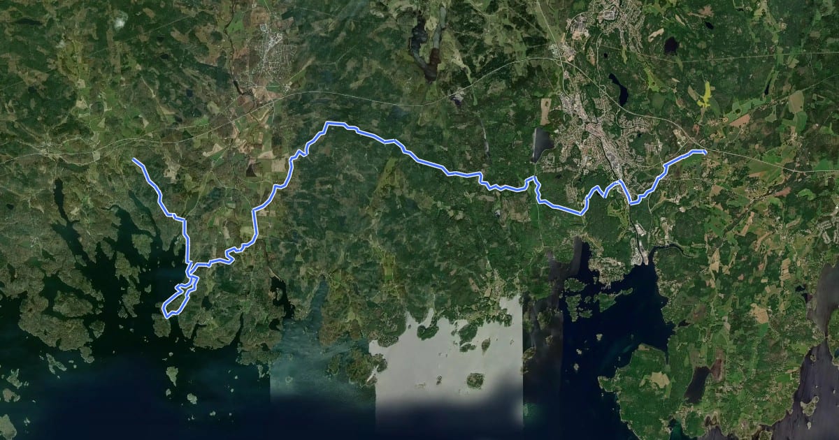 Маршрут Järnavik - Ekenäs vandringsled на спутниковом снимке
