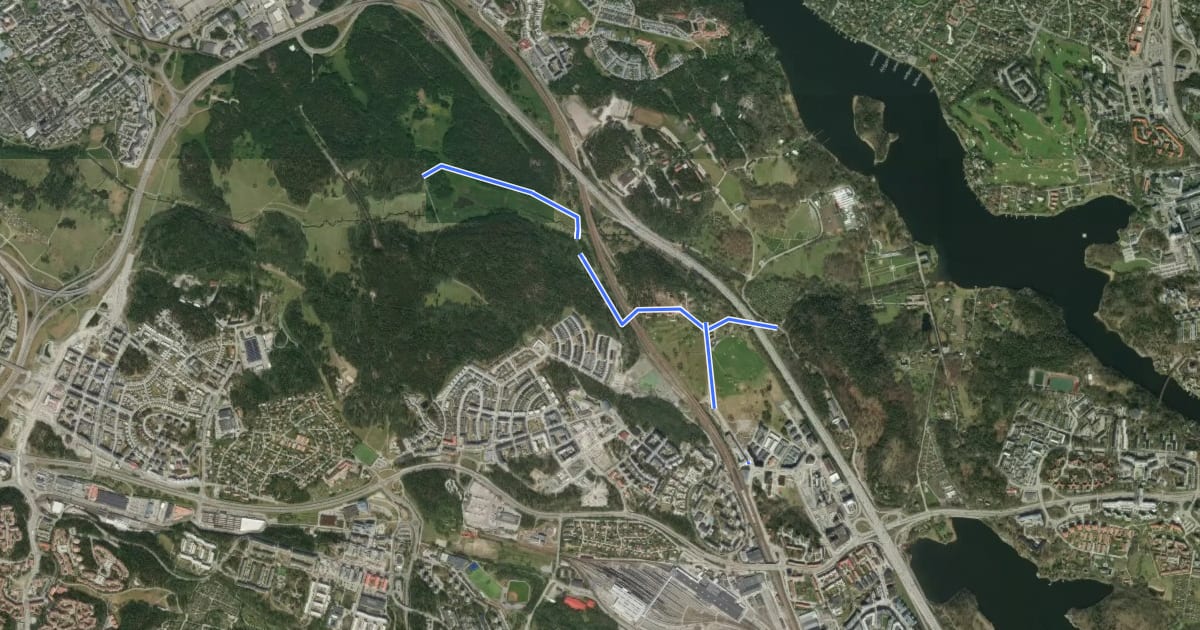 Маршрут Järva cykelled (1) на спутниковом снимке
