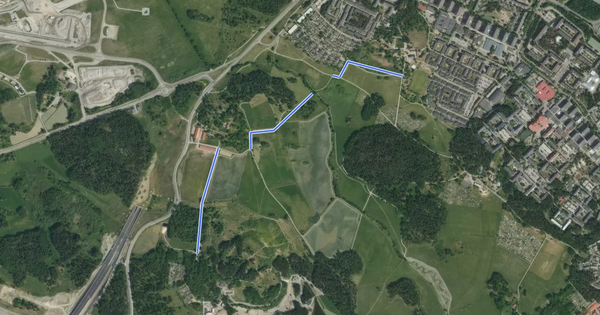Маршрут Järva cykelled (14) на спутниковом снимке
