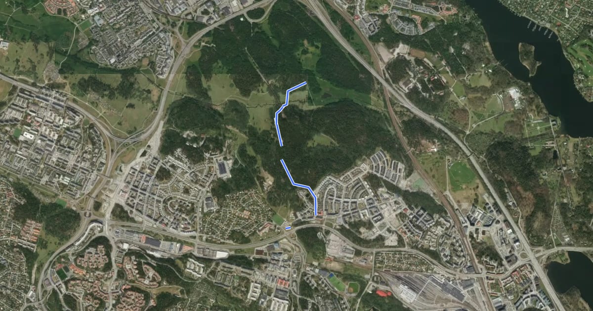 Маршрут Järva cykelled (2) на спутниковом снимке