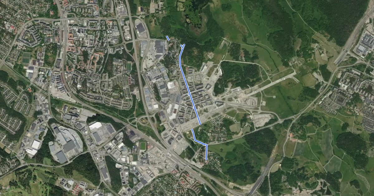 Маршрут Järva cykelled (22) на спутниковом снимке