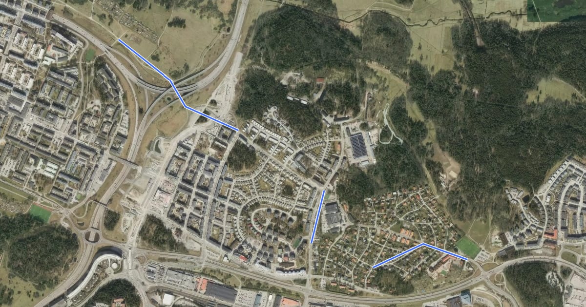 Маршрут Järva cykelled (3) на спутниковом снимке