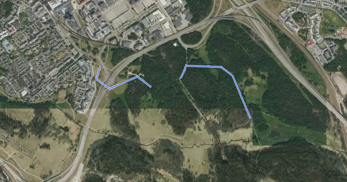 Маршрут Järva cykelled (4) на спутниковом снимке