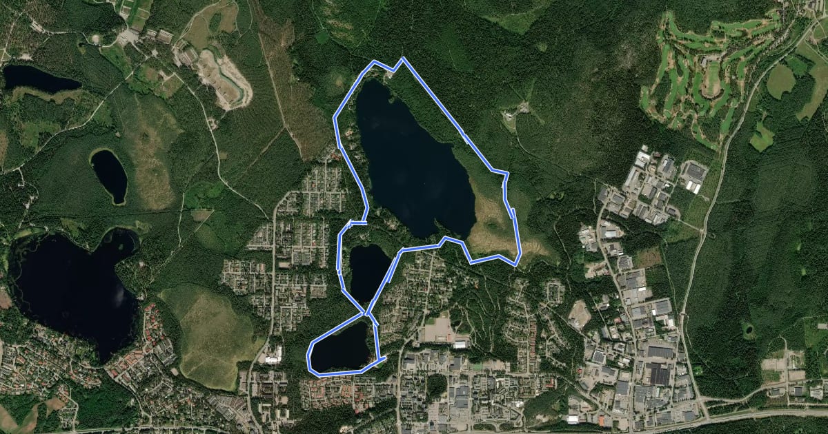 Маршрут Järvien kierros на спутниковом снимке