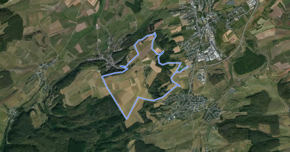 Маршрут J6 Sentier du Plateau на спутниковом снимке