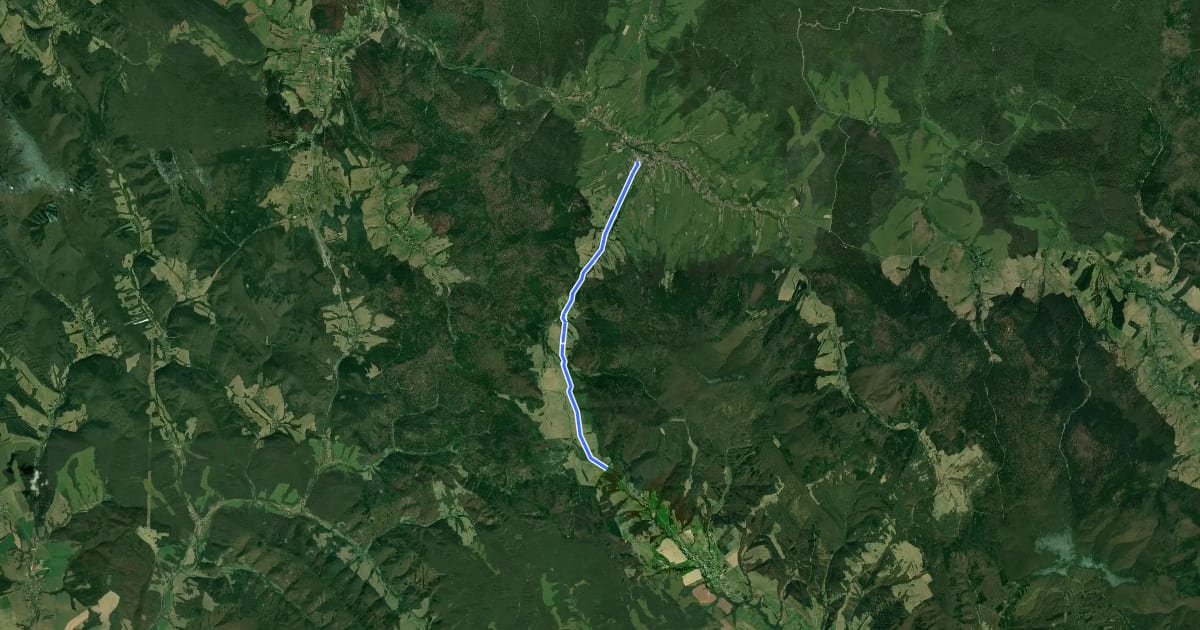 Маршрут Jaśliska - przeł. Beskid nad Czeremchą на спутниковом снимке