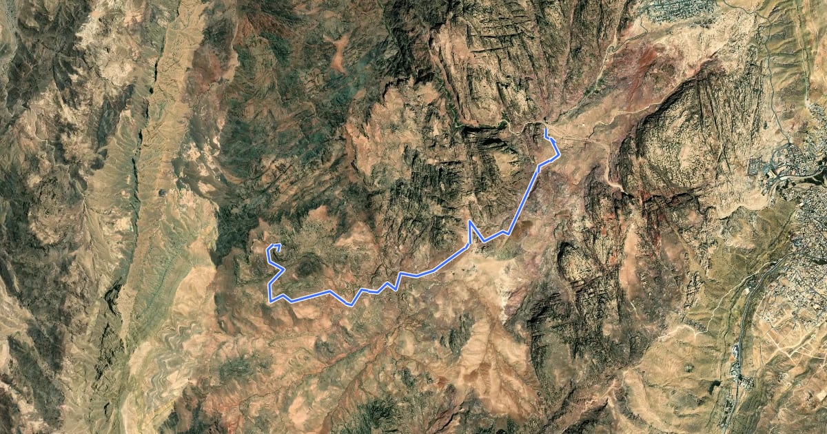 Маршрут Jabal Haroun Trail на спутниковом снимке
