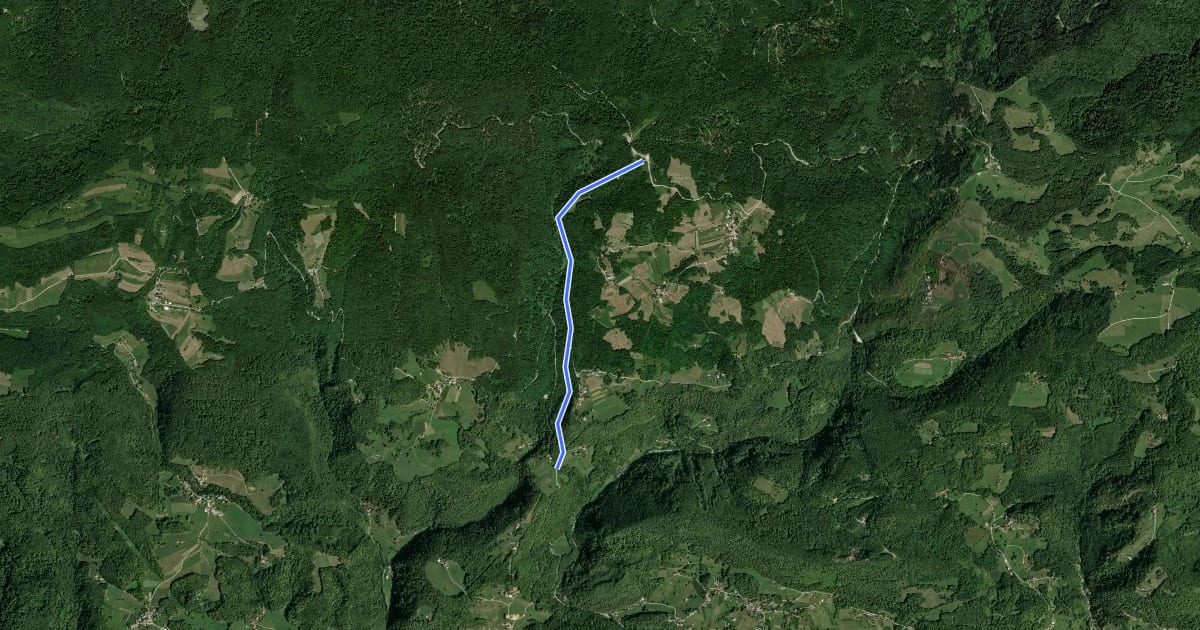 Маршрут Jablance - Koča na Bohorju (grebenska) на спутниковом снимке