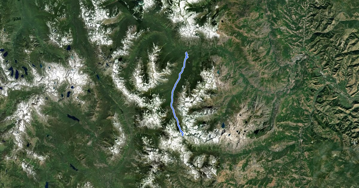 Маршрут Jack Creek Trail на спутниковом снимке