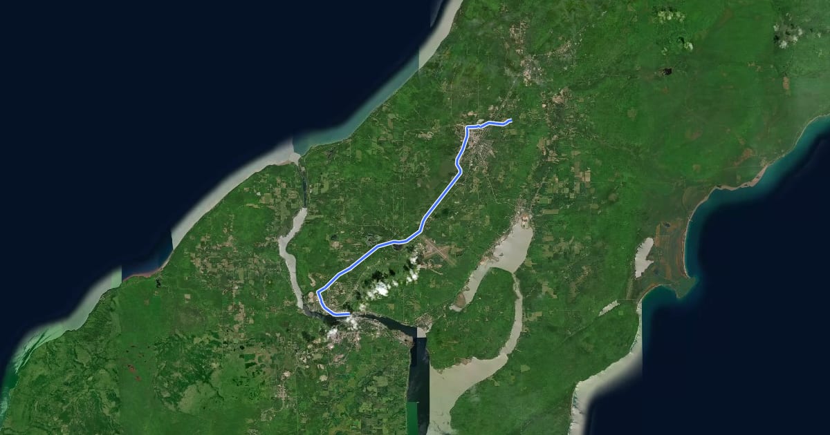 Маршрут Jack Stevens Trail на спутниковом снимке