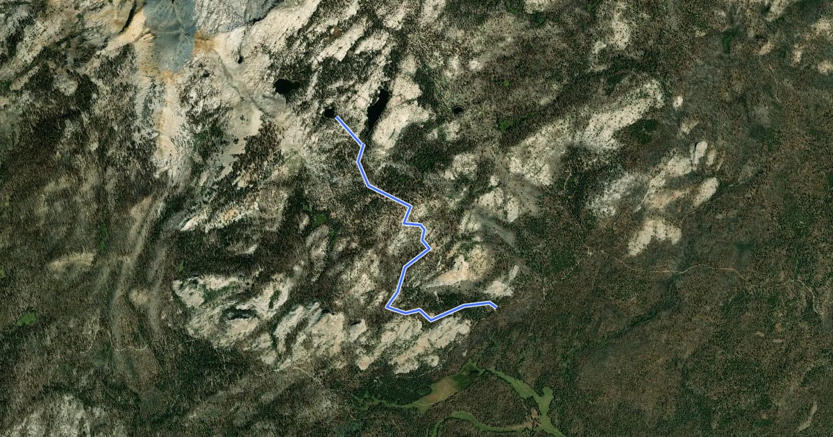 Маршрут Jackass Lakes Trail на спутниковом снимке