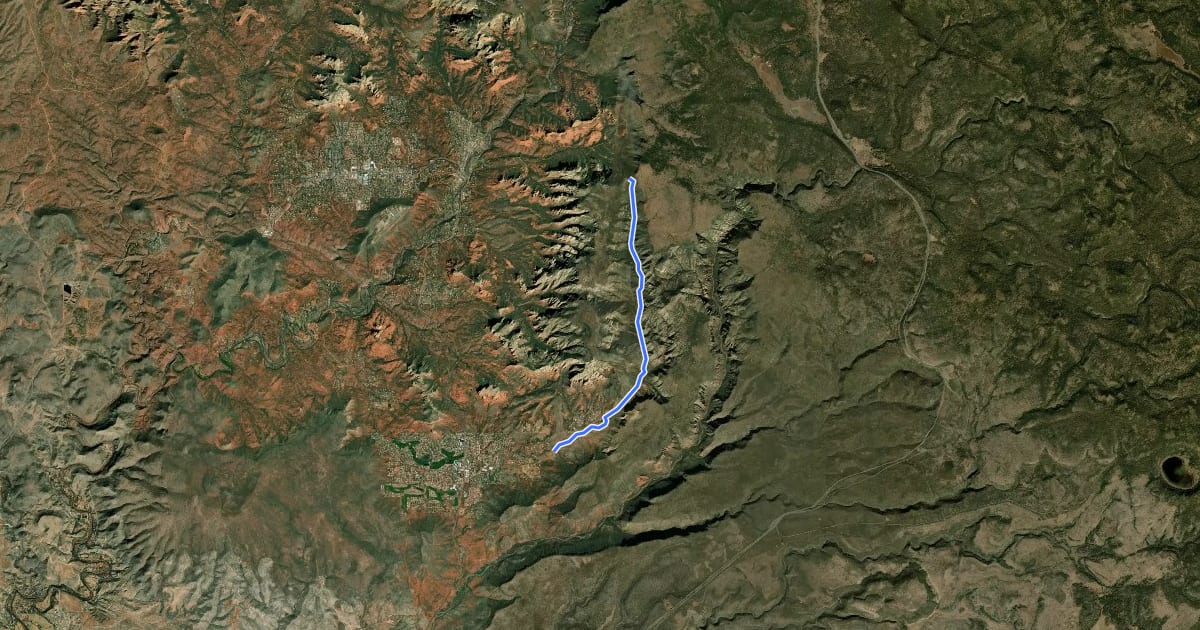 Маршрут Jacks Canyon #55 на спутниковом снимке
