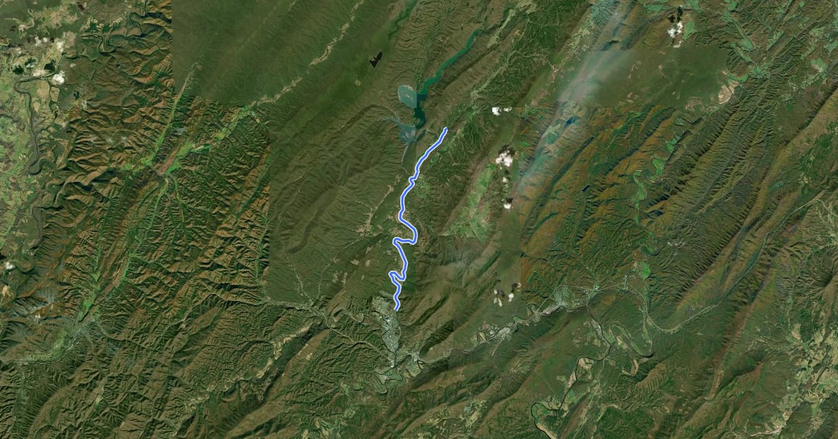 Маршрут Jackson River Scenic Trail на спутниковом снимке