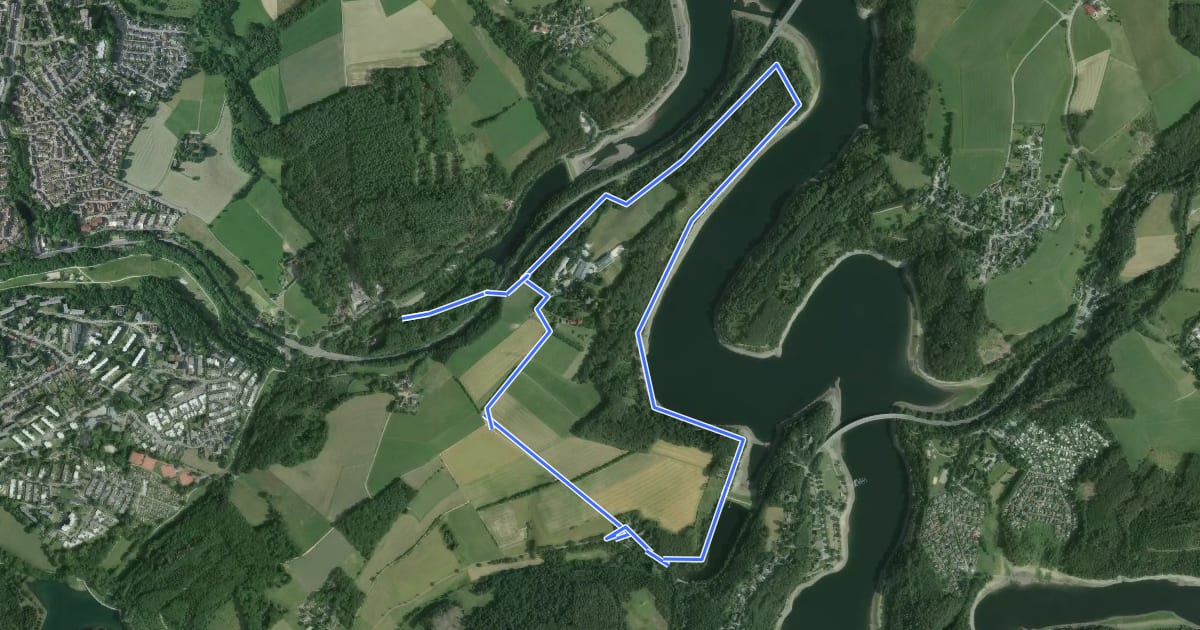 Маршрут Jacobsmühle Rundweg A4 на спутниковом снимке