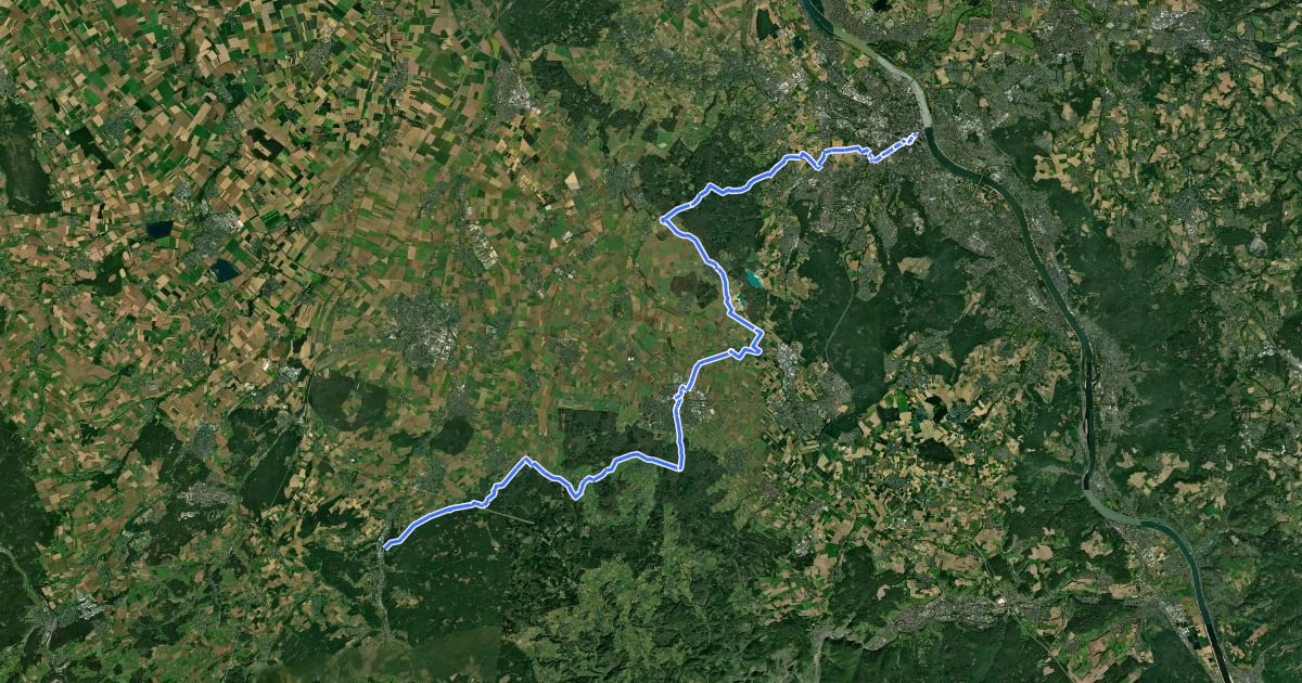 Маршрут Jakobs-Pilgerweg Bonn - Bad Münstereifel на спутниковом снимке