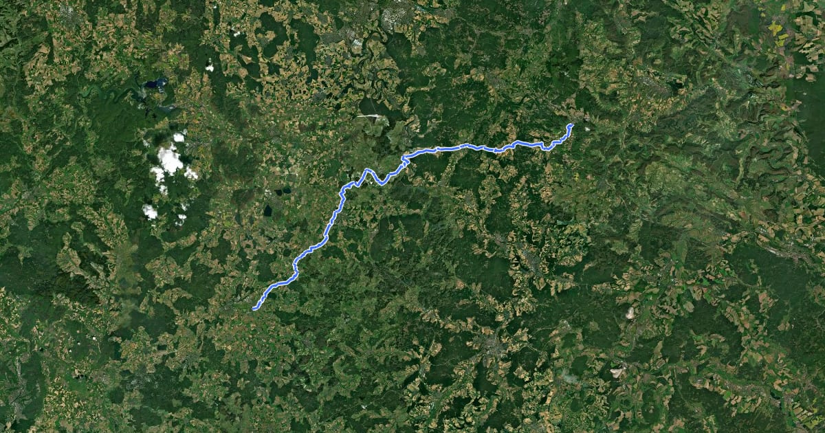 Маршрут Jakobs-Pilgerweg Eisenach - Marburg (Teilstück Waldkappl - Ziegenhain) на спутниковом снимке