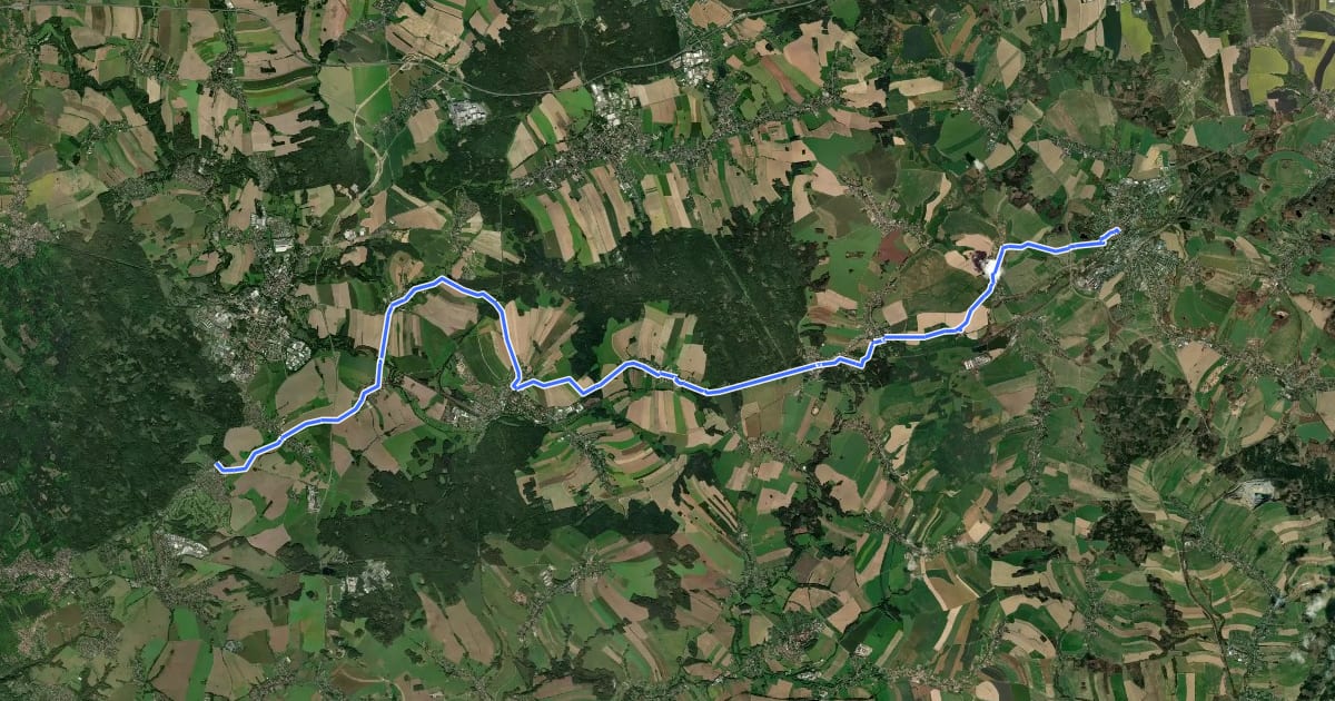 Маршрут Jakobsweg an der Frankenstraße, Bischofswerda-Ullersdorf на спутниковом снимке