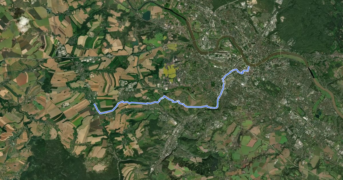 Маршрут Jakobsweg an der Frankenstraße, Dresden-Grumbach на спутниковом снимке