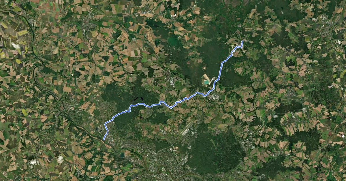 Маршрут Jakobsweg an der Frankenstraße, Königsbrück-Coswig на спутниковом снимке