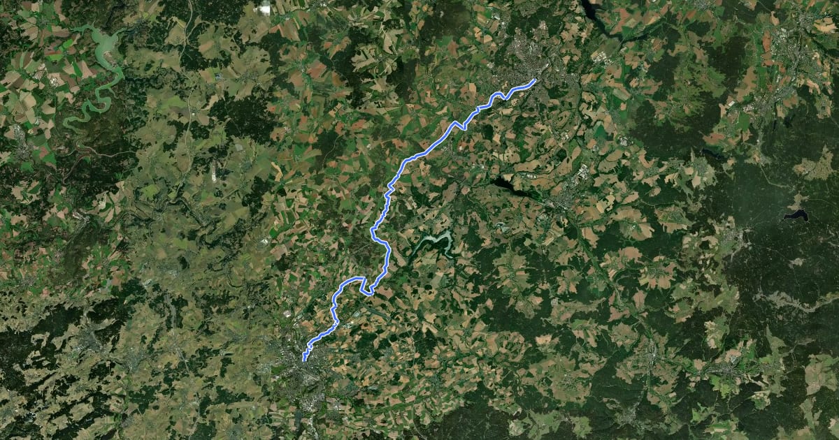 Маршрут Jakobsweg auf der «Via Imperii», Plauen-Hof на спутниковом снимке