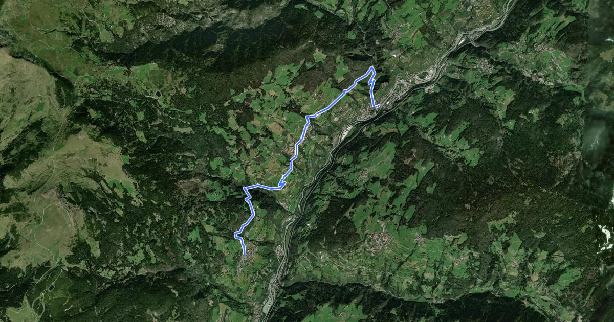 Маршрут Jakobsweg Barban - Cammino di San Giacomo Barbiano на спутниковом снимке
