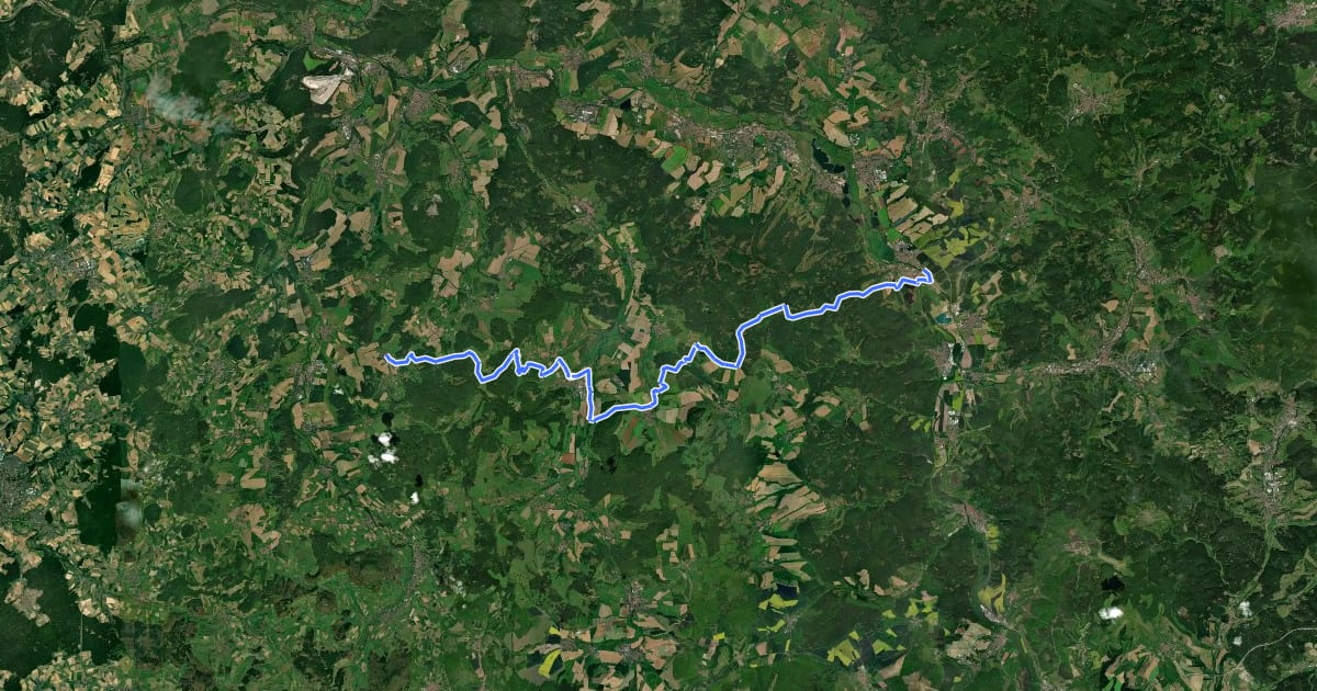 Маршрут Jakobsweg Bremen (Rhön)-Breitungen на спутниковом снимке