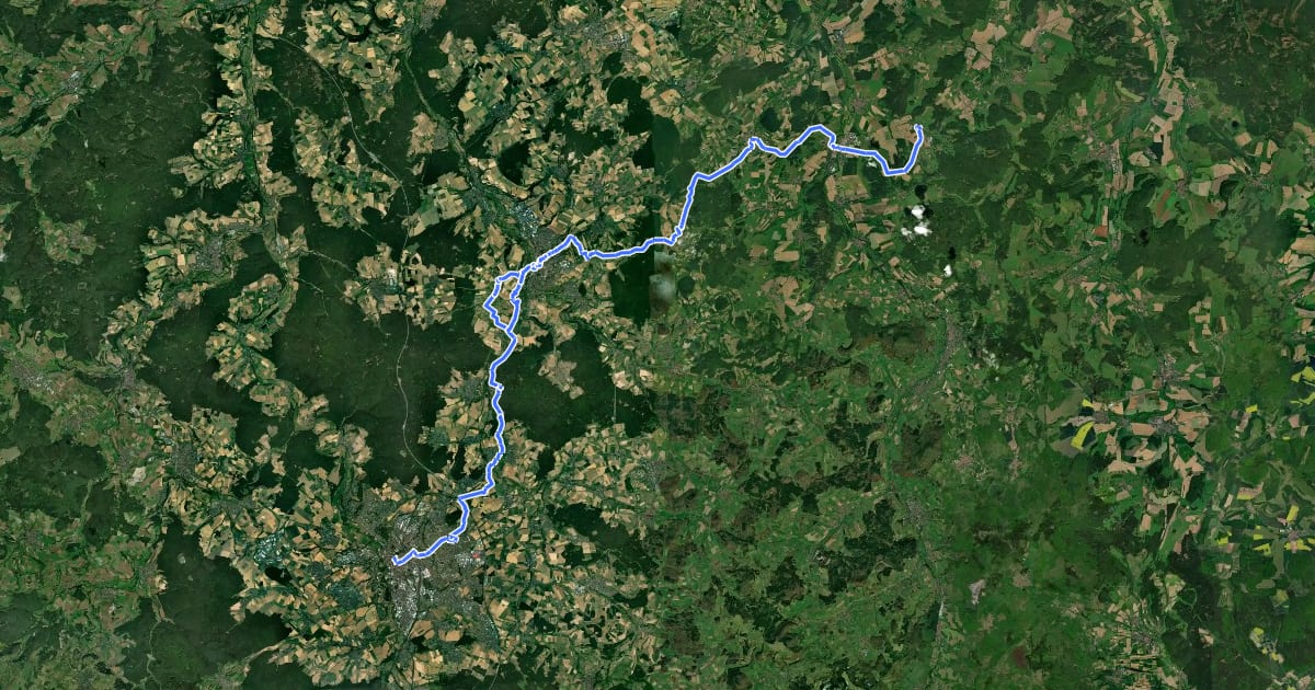 Маршрут Jakobsweg Bremen (Rhön)-Fulda на спутниковом снимке
