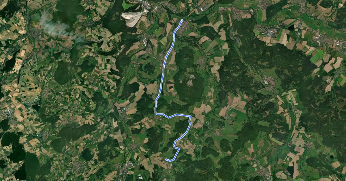 Маршрут Jakobsweg Bremen (Rhön)-Vacha на спутниковом снимке