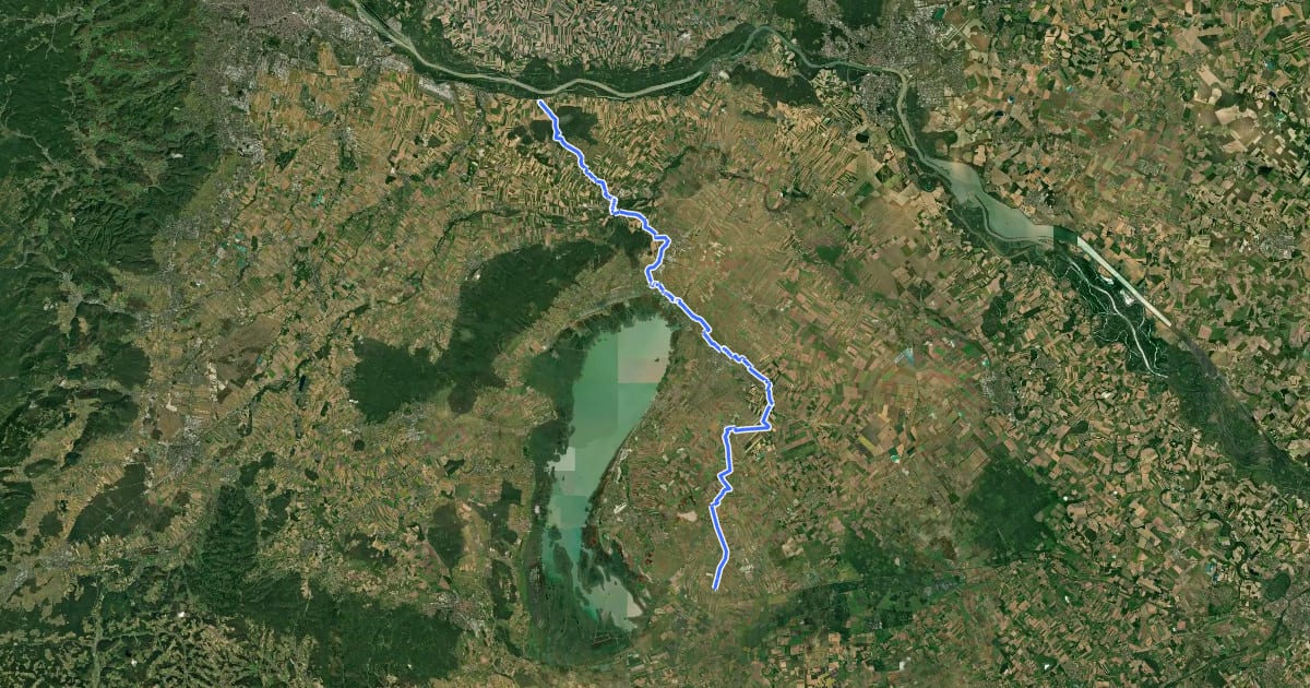 Маршрут Jakobsweg Burgenland на спутниковом снимке