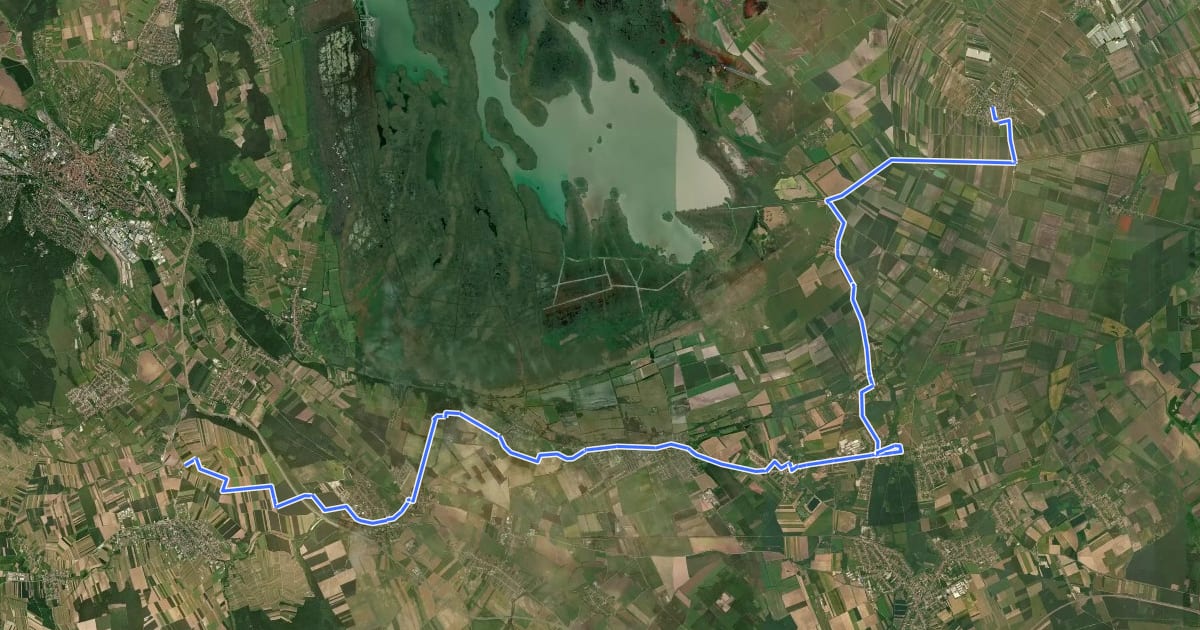 Маршрут Jakobsweg Burgenland – Zubringer 1 на спутниковом снимке